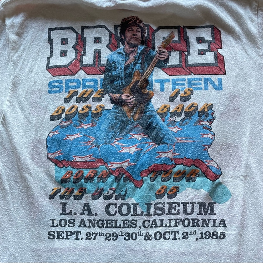 Vintage - 1985 Bruce Springsteen LA Coliseum Concert Tee - Picture 6 of 6